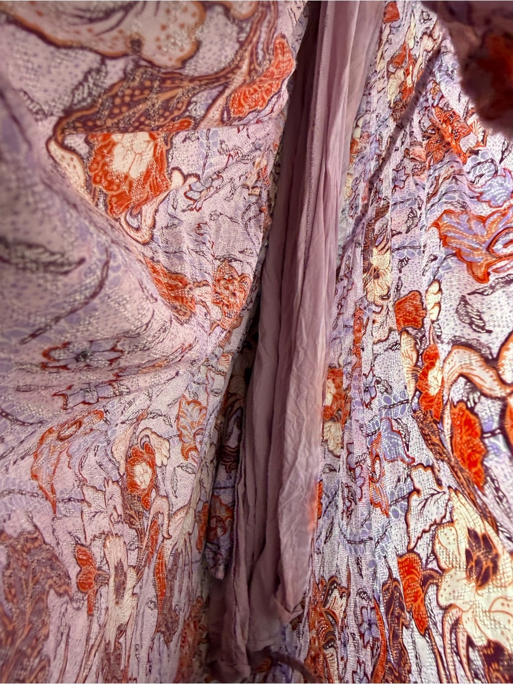 Knox Rose Purple Floral Boho Midi Dress | Tiered Flutter Sleeve Cottagecore - Picture 6 of 8